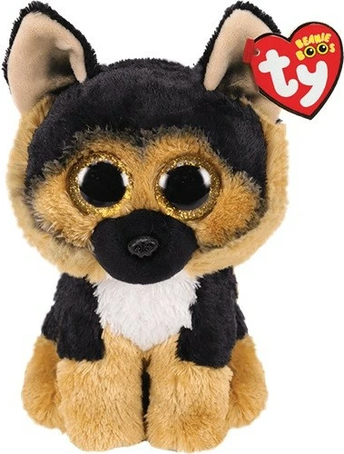Lodër pelushi TY Beanie Boos Spirit, qen German Shepherd, 24 cm, kafe