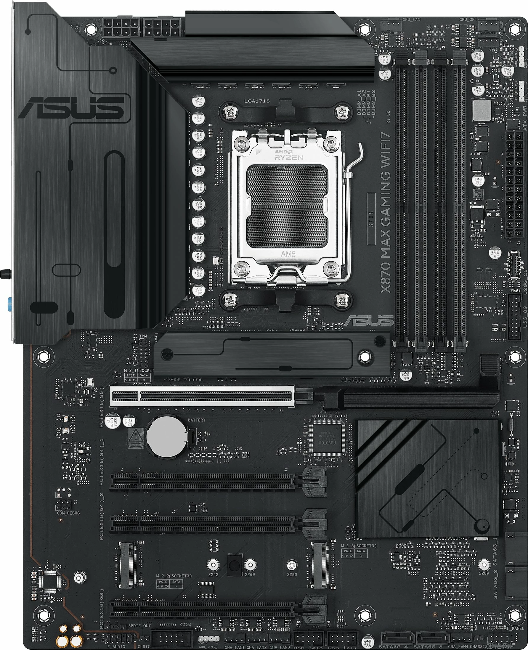 Pllakë amë Asus X870 MAX GAMING WIFI7 ATX, DDR5 256GB, WiFi 7, Bluetooth