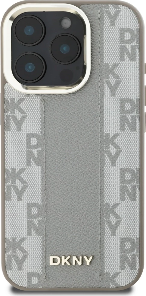 Mbështjellës DKNY Checkered Pattern MagSafe për iPhone 16 Pro, Bezhe