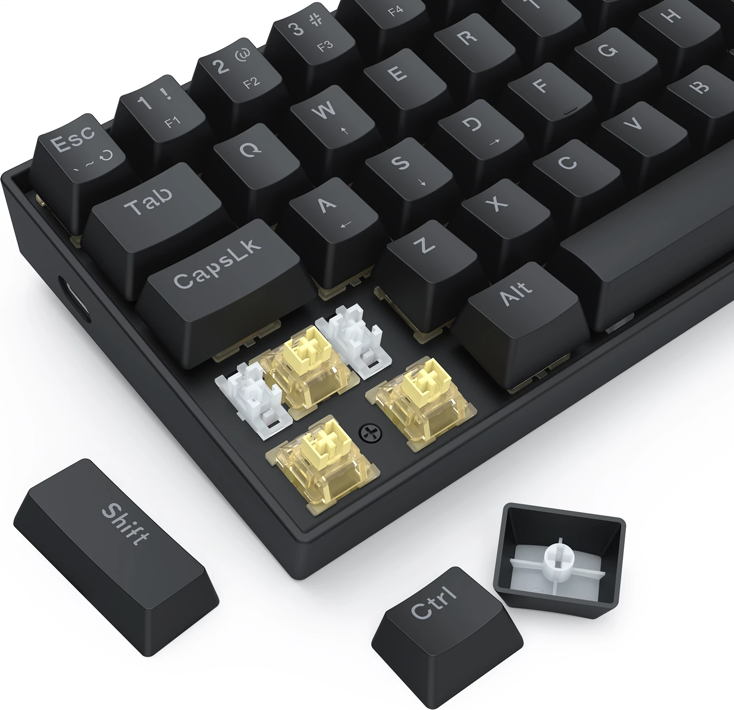 Tastierë me kabllo gaming Redragon Fizz K617RGB-M, 60% 61 taste, Hall Effect magnetike, 8000Hz, RGB, e zezë