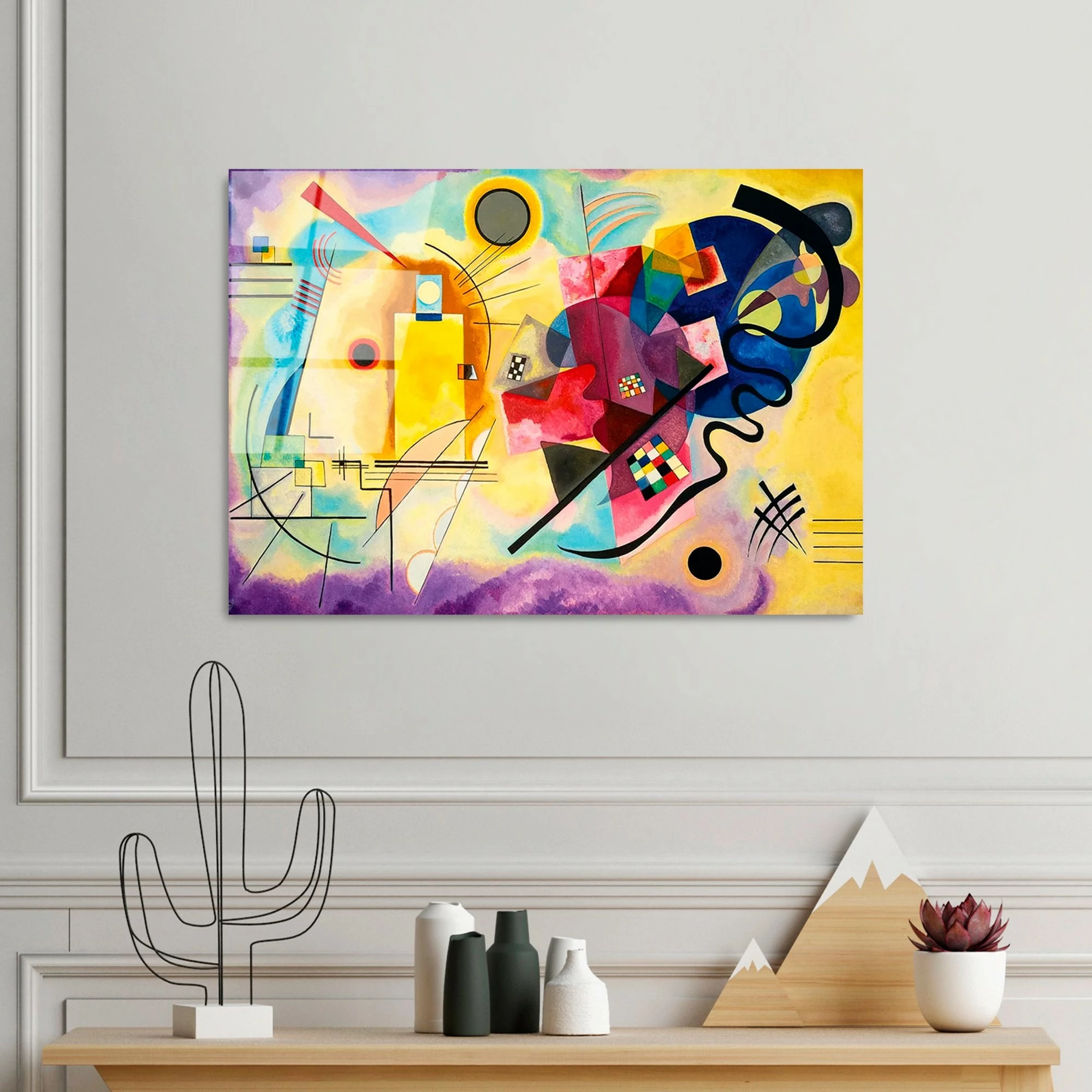 Pikturë dekorative prej xhami të temperuar, shumëngjyrëshe, UV-413, 50x70cm