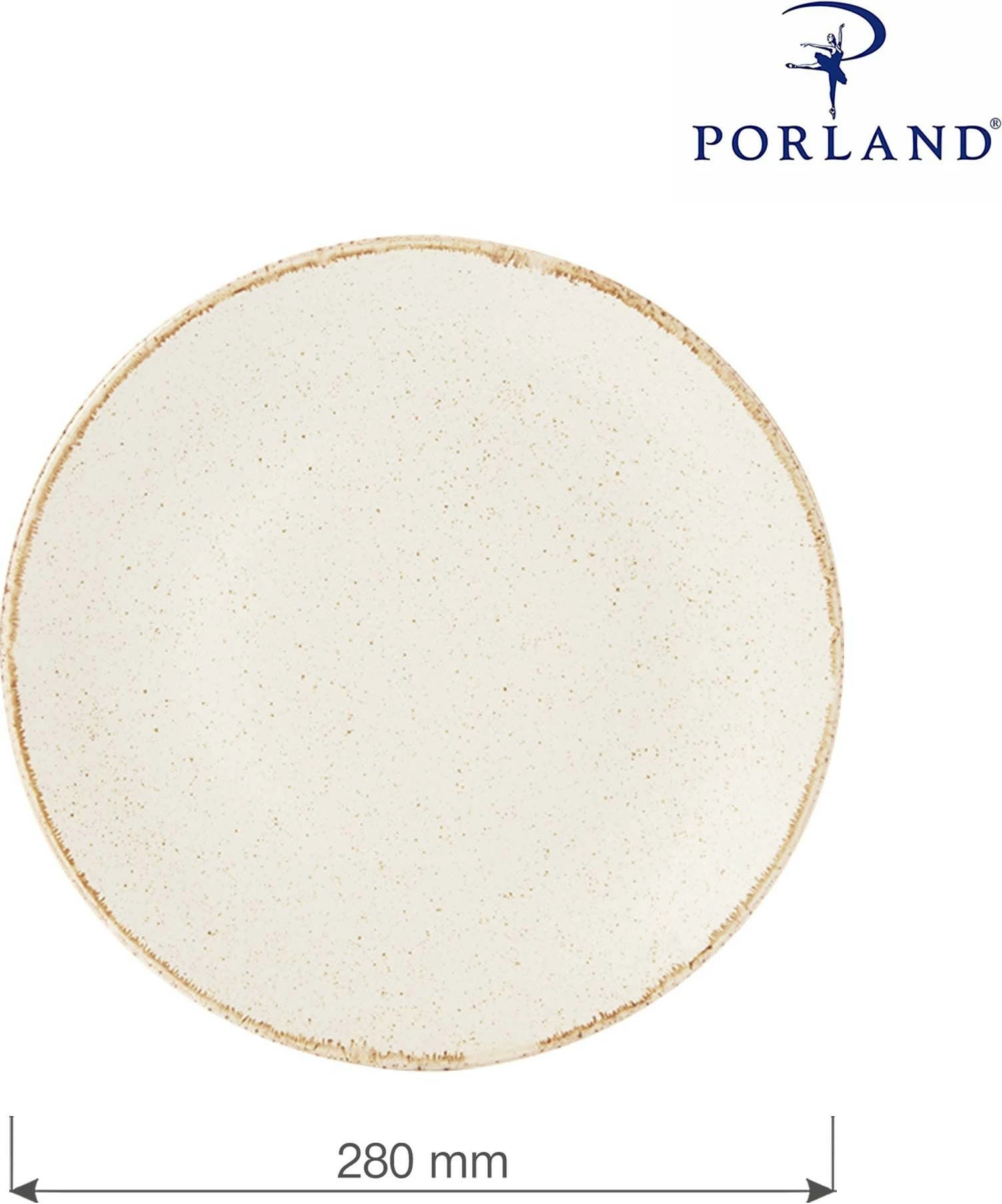 Pjatë e sheshtë Porland Seasons Sand Ø280 mm, krem, set 6 copë