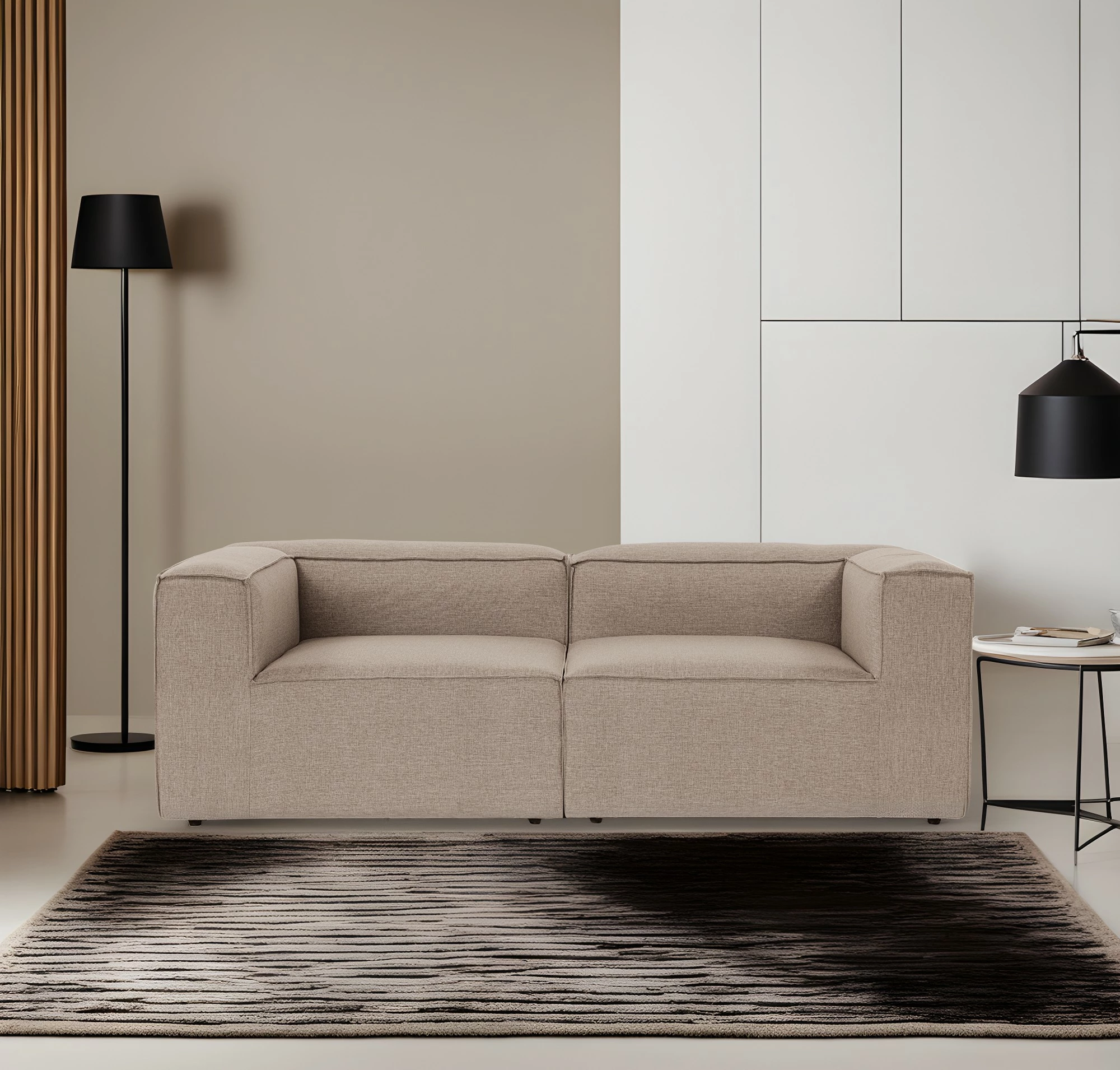 Divan dy ulëshe Atelier del Sofa, Fora, ngjyrë kafe, 2 pjesë