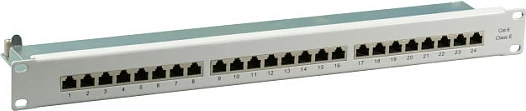 Patchpanel EFB Elektronik Cat.6 STP, 24xRJ45, 19" 1U, gri