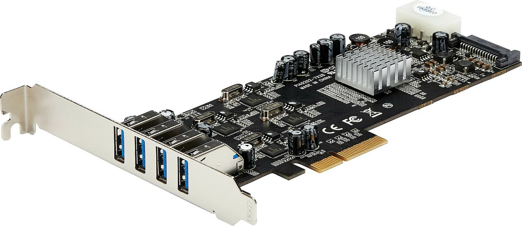 Kartelë PCIe USB StarTech PEXUSB3S44V, 4x USB 3.2 Gen 1, UASP, Full/Low Profile, e zezë