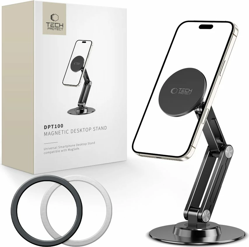 Mbajtës tavoline për celular Tech-Protect DPT100 me magnet MagSafe, i zi