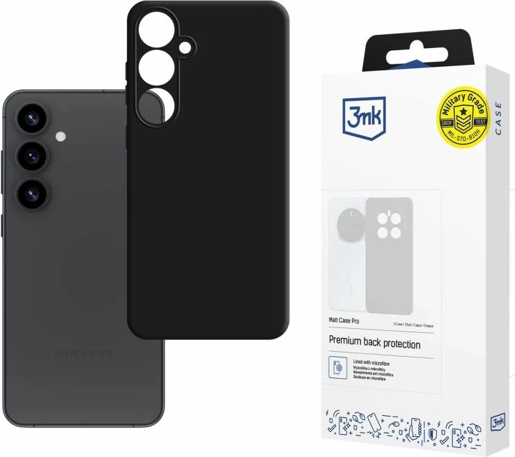 Kuti telefoni 3mk Matt Case Pro për Samsung Galaxy S25+, e zezë