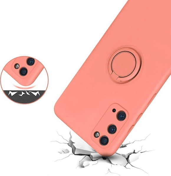 Mbështjellës silikoni ONASI për Samsung Galaxy A34, me unazë dhe mbrojtje kamere, rozë