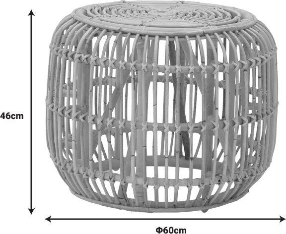 Karrige për bar rattan ngjyrë natyrale D60x46cm