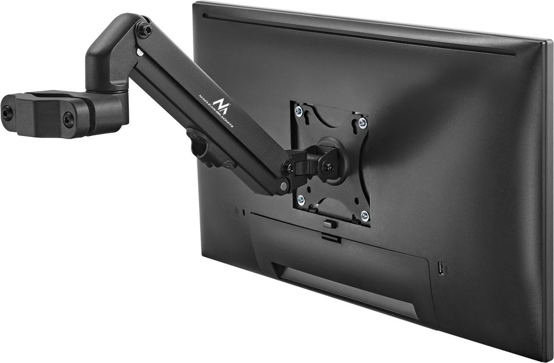 Mbajtës monitori Maclean MC-459 për tub/shtyllë, 17-27 inç, me gaz, i zi