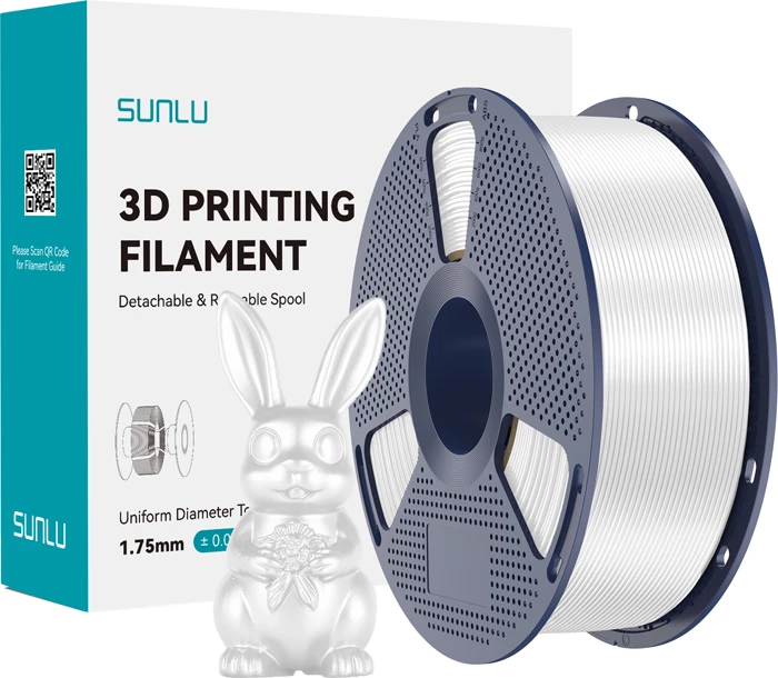 Filament 3D Sunlu PLA+ Silk PLA+ Silk W 1.75mm \u00b10.02mm e bardh\u00eb