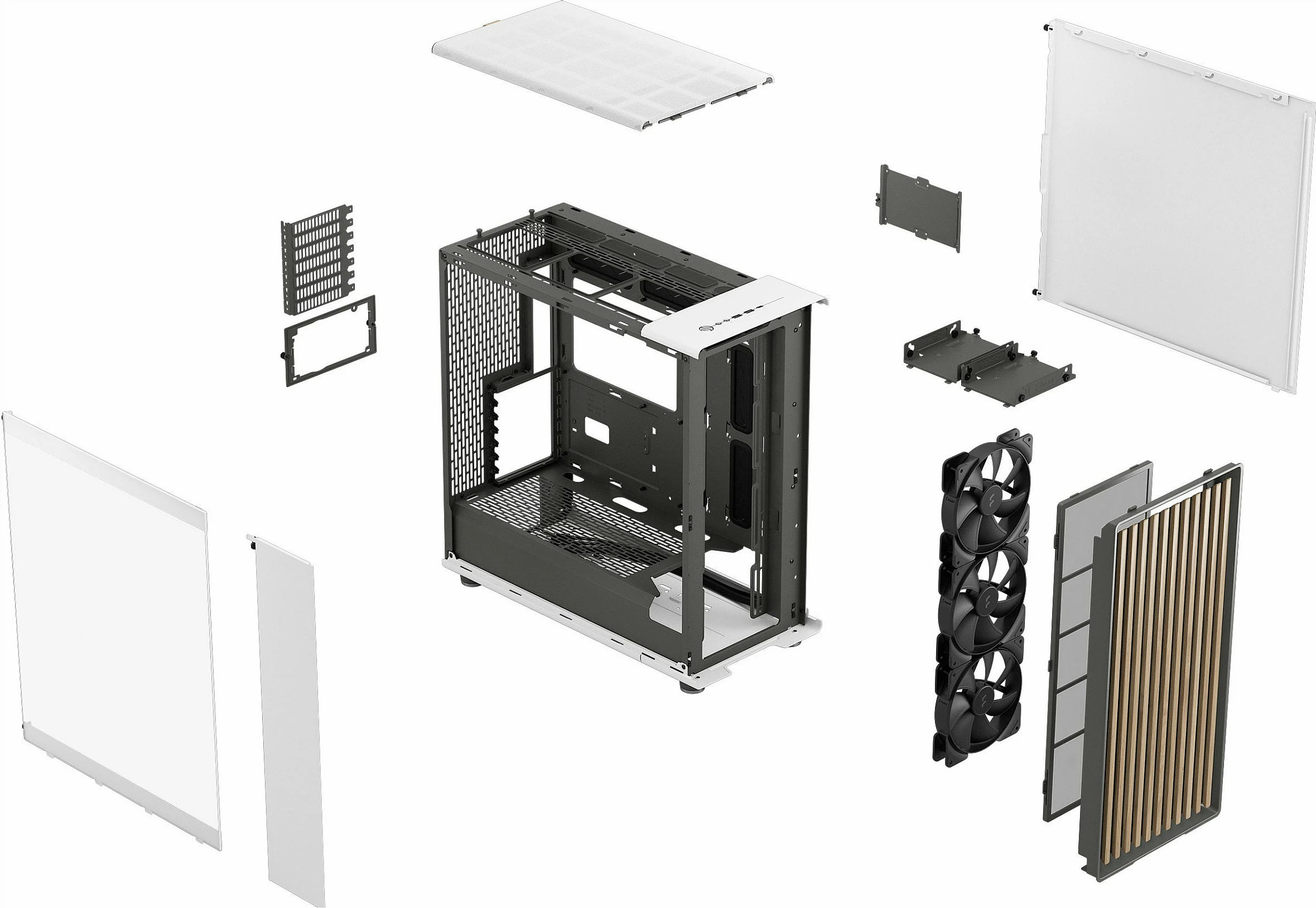 Kasë Fractal Design FD-C-NOR1X-04, Midi Tower, PC, White, ATX, EATX, micro ATX, Micro-ITX