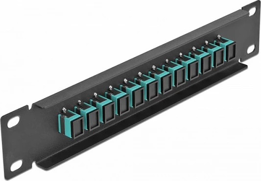 Panel patch fibër optike DeLOCK 10" 12x SC Simplex, 1U rack, multimode, zi/aqua
