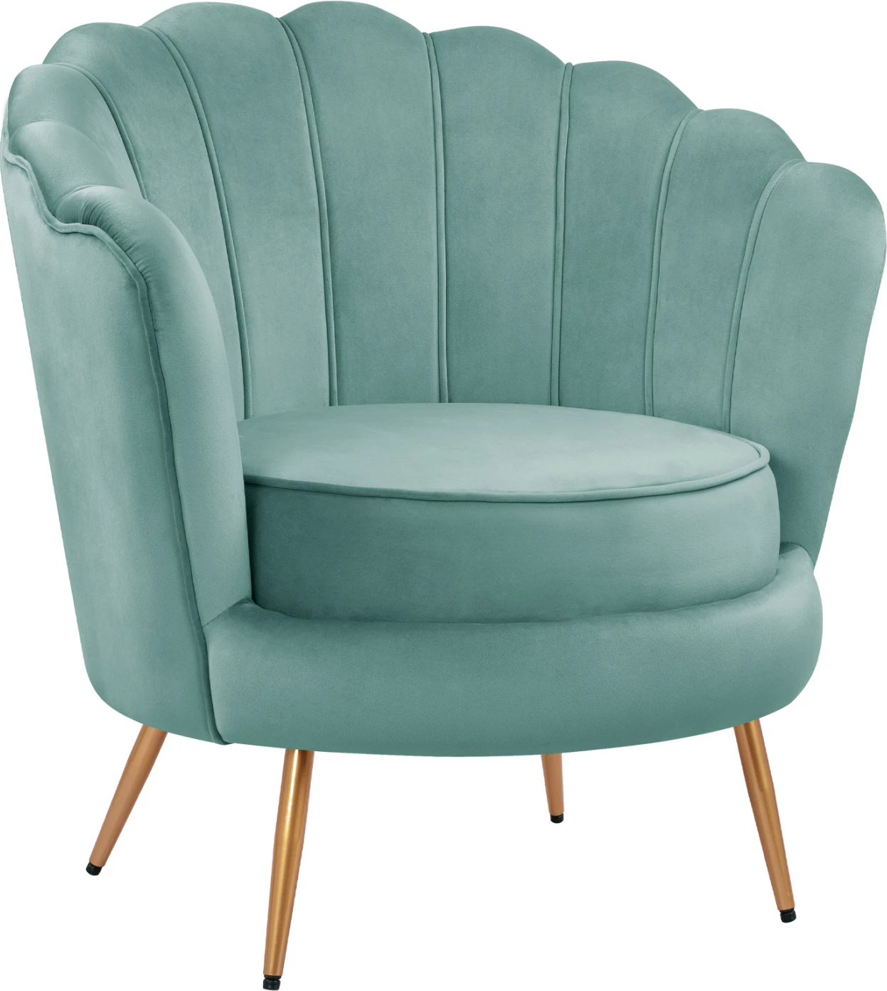 FH8493.07 karrige me krahë, kadife jeshile fistik, këmbë ari, 80x78x85