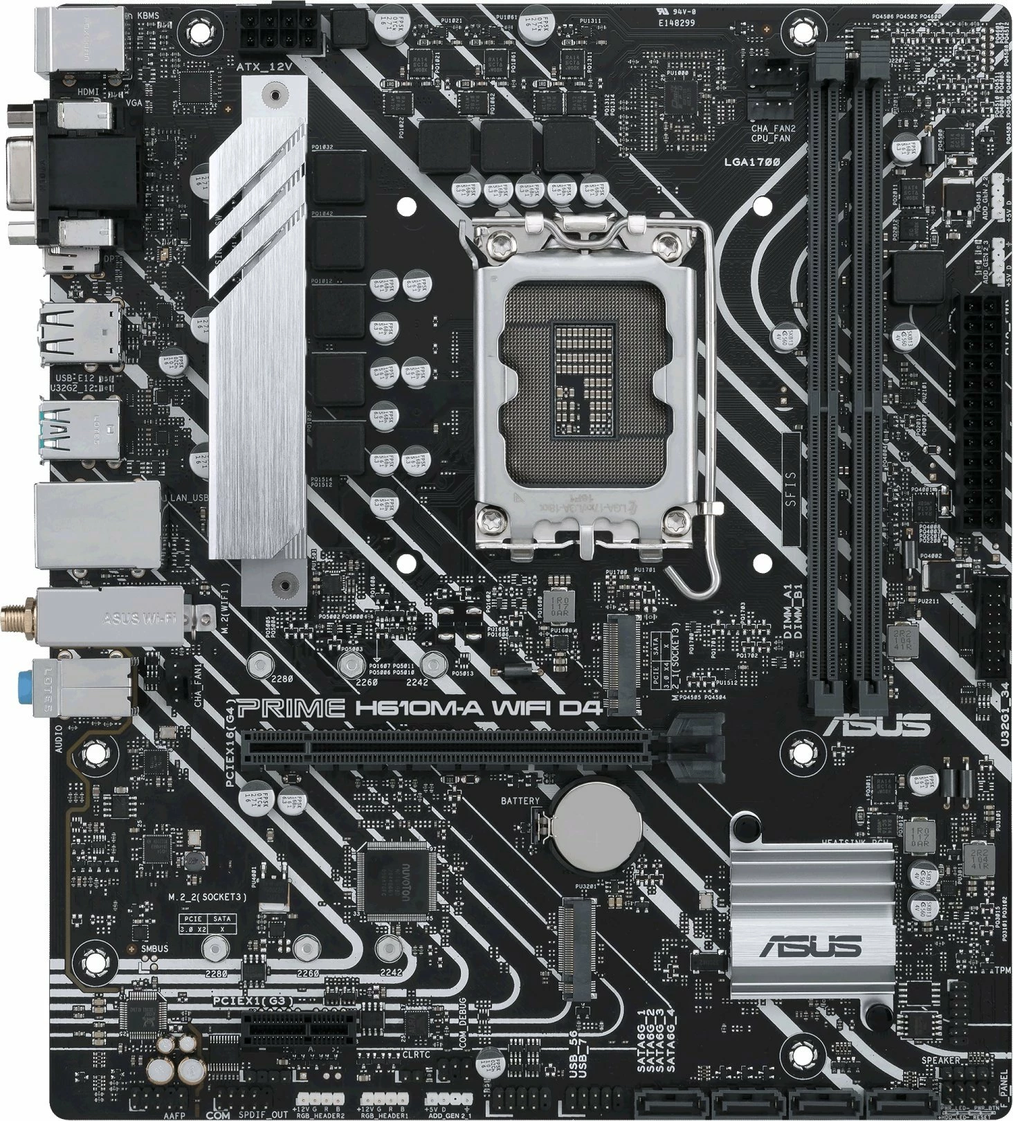 Pllakë amë Asus PRIME H610M-A WIFI D4, DDR4, Wi‑Fi 5 + Bluetooth