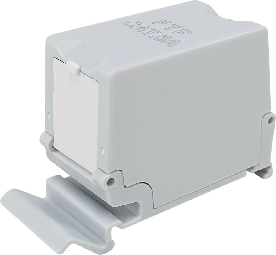 Keystone kopler EQUIP Cat6A, RJ45 femër-femër, i mbrojtur (FTP), PoE, gri