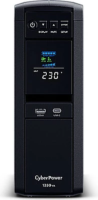 UPS CyberPower CP1350EPFCLCD, 1350VA/780W, pure sine, 6x Type F (Schuko), e zezë