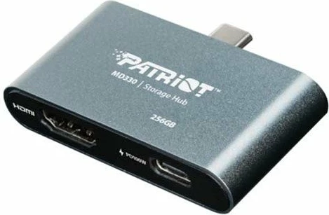 Hub USB-C Patriot MD330 PMD256GH013 256GB, HDMI 4K@60Hz, USB-C PD 100W, USB 3.2 Gen1, argjend