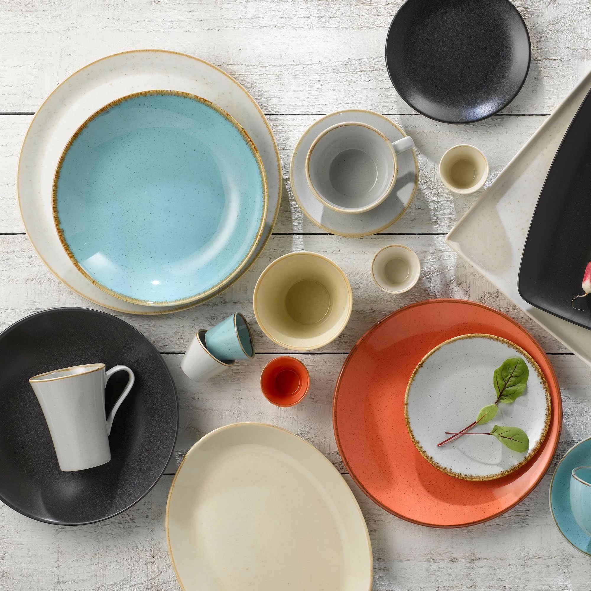 Kupa porcelani Porland Seasons Coal 260ml, e zezë, set 6 copë