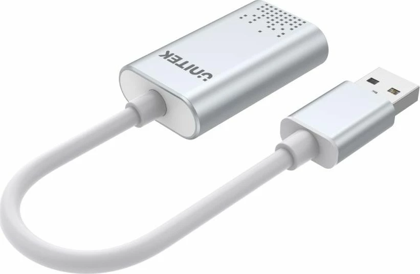 Kartë zëri e jashtme USB Unitek Y-247A, stereo, 2x 3.5mm, 16-bit, Argjendtë