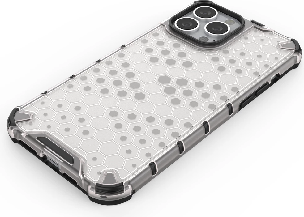 Mbështjellës Hurtel Honeycomb për iPhone 13 Pro Max, transparent