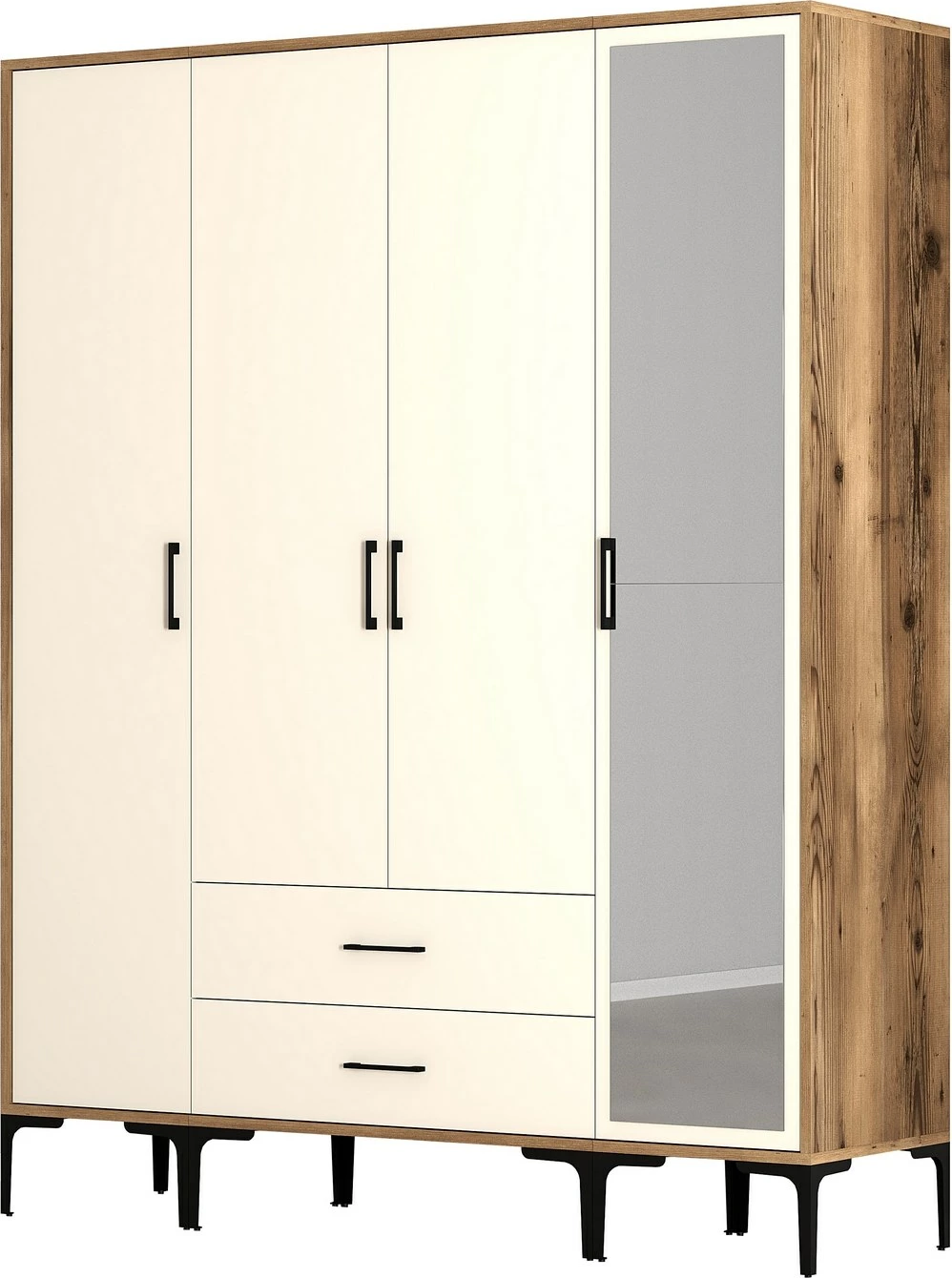 Dollap Skye Decor, ngjyrë arre dhe krem, Kumsal STR