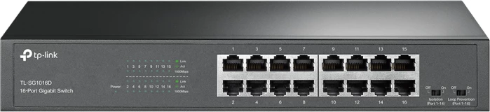 Switch TP-LINK TL-SG1016D V12, 16-port Gigabit 10/100/1000, desktop/rack, zi