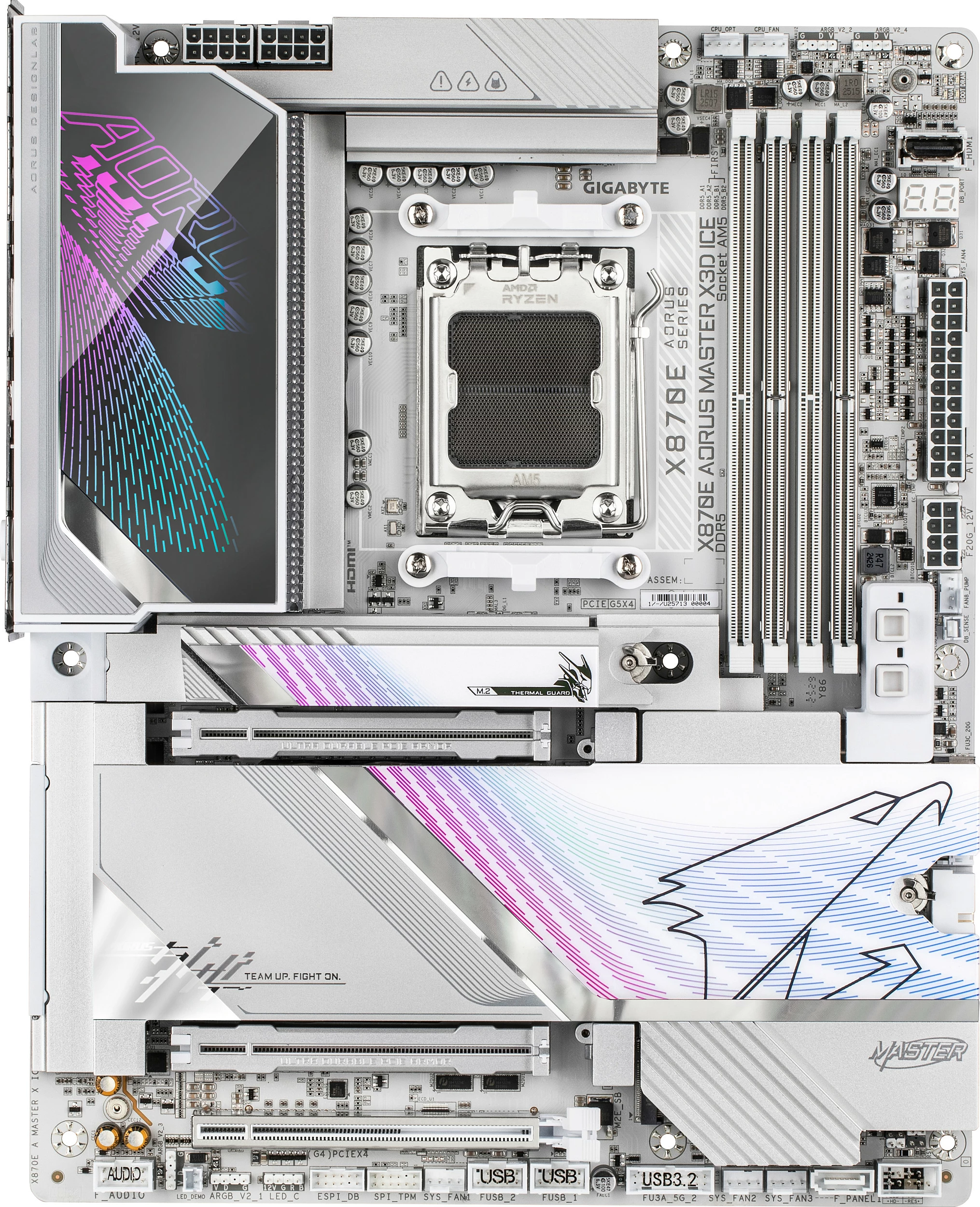 Pllakë amë Gigabyte X870E AORUS MASTER X3D ICE, Socket AM5, DDR5, Wi‑Fi 7, 10GbE, USB4, e bardhë