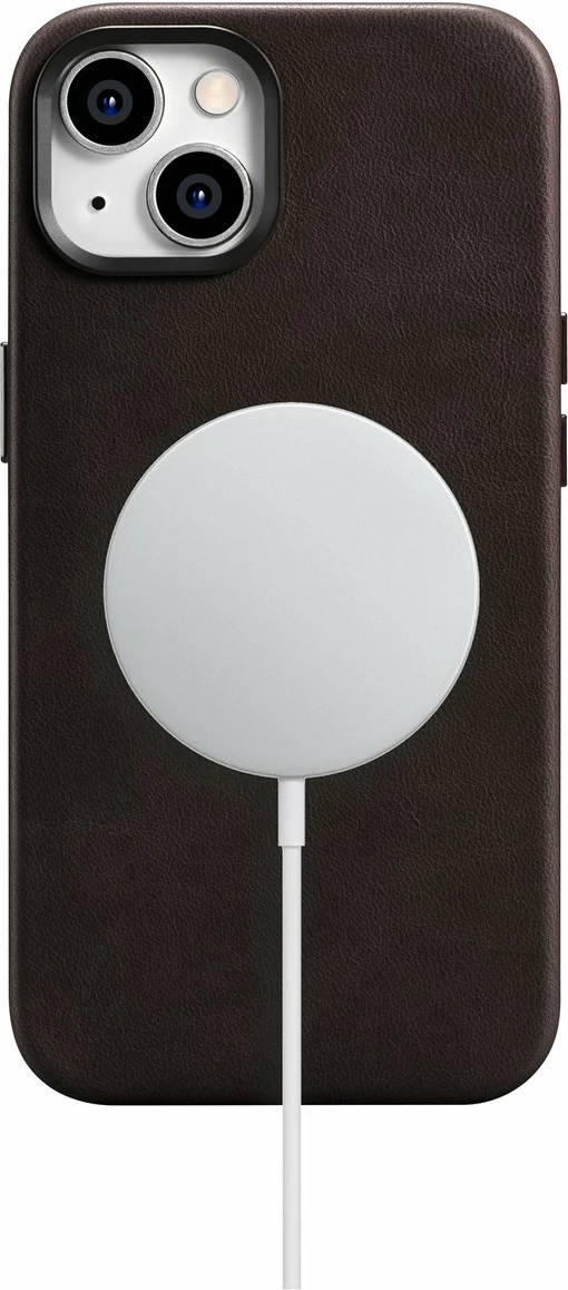 Mbështjellës iCarer Oil Wax Premium për iPhone 14 Plus, lëkurë natyrale, MagSafe, Kafe