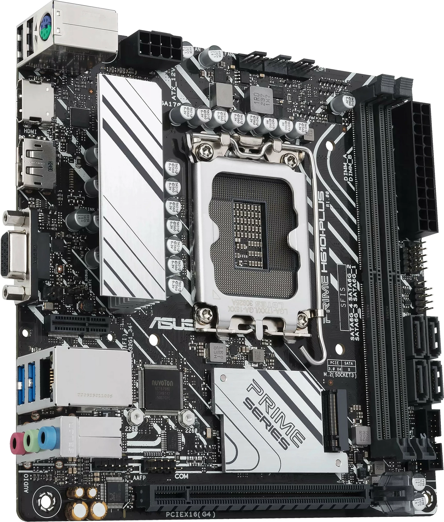 Pllakë amë ASUS PRIME H610I-PLUS-CSM, Intel, LGA 1700, DDR5-SDRAM, mini ITX
