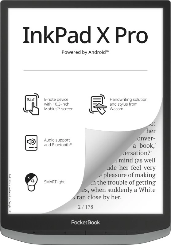 Tablet PocketBook InkPad X Pro, 32GB, 2GB RAM, 10.3 inç, gri