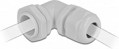 Glandë kabllosh DeLOCK PG29 90°, IP68, për kabllo 18-25 mm, gri