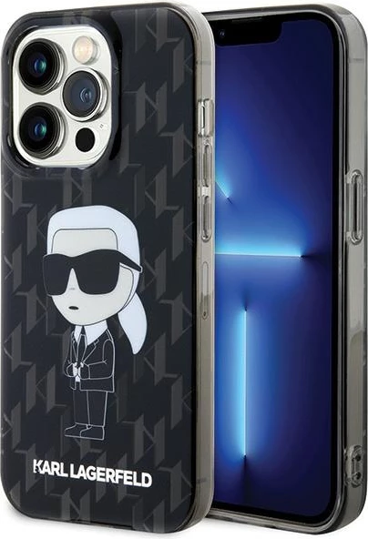 Mbështjellës Karl Lagerfeld Monogram Ikonik për iPhone 15 Pro Max, i zi