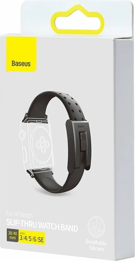 Rrip Baseus për Apple Watch Series 3/4/5/6/SE 38mm/40mm, i zi
