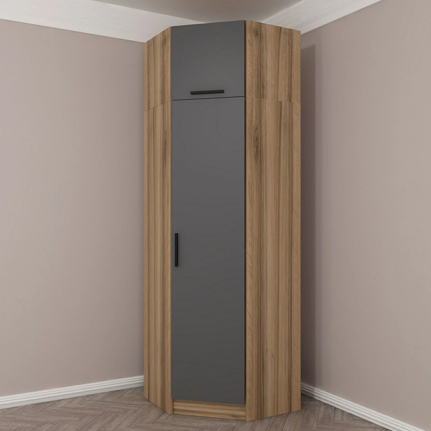 Dollap këndi Skye Decor, antracit-lis, 2304