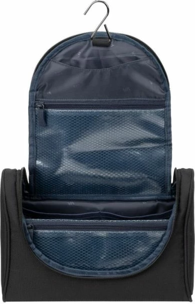 çantë tualeti udhëtimi Rivacase ECO 8407, 4L, RPET, me grep varës, 270x90x190mm, e zezë