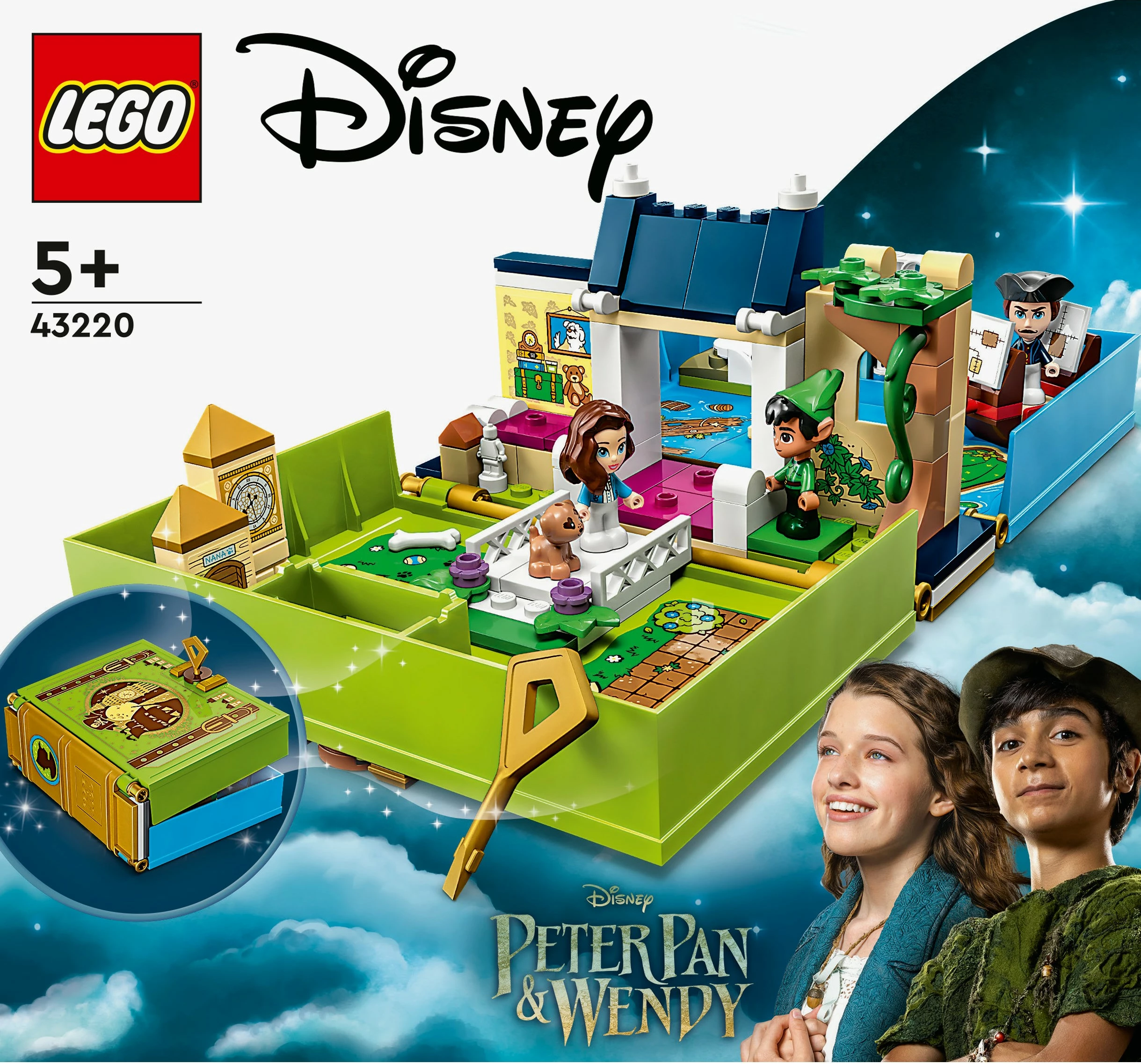 Set ndërtimi LEGO Peter Pan & Wendy's Storybook Adventure, 111 pjesë, plastikë, multingjyrësh