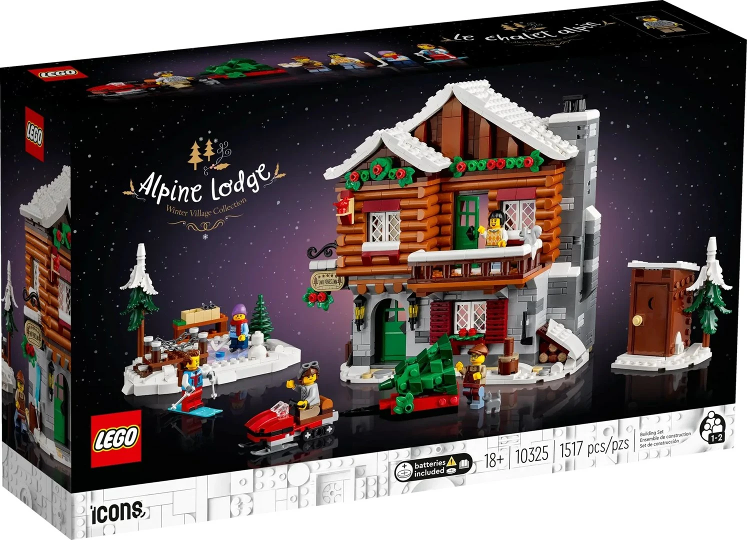 Set LEGO ICONS Alpine Lodge 10325, 1517 pjesë, me 5 minifigura