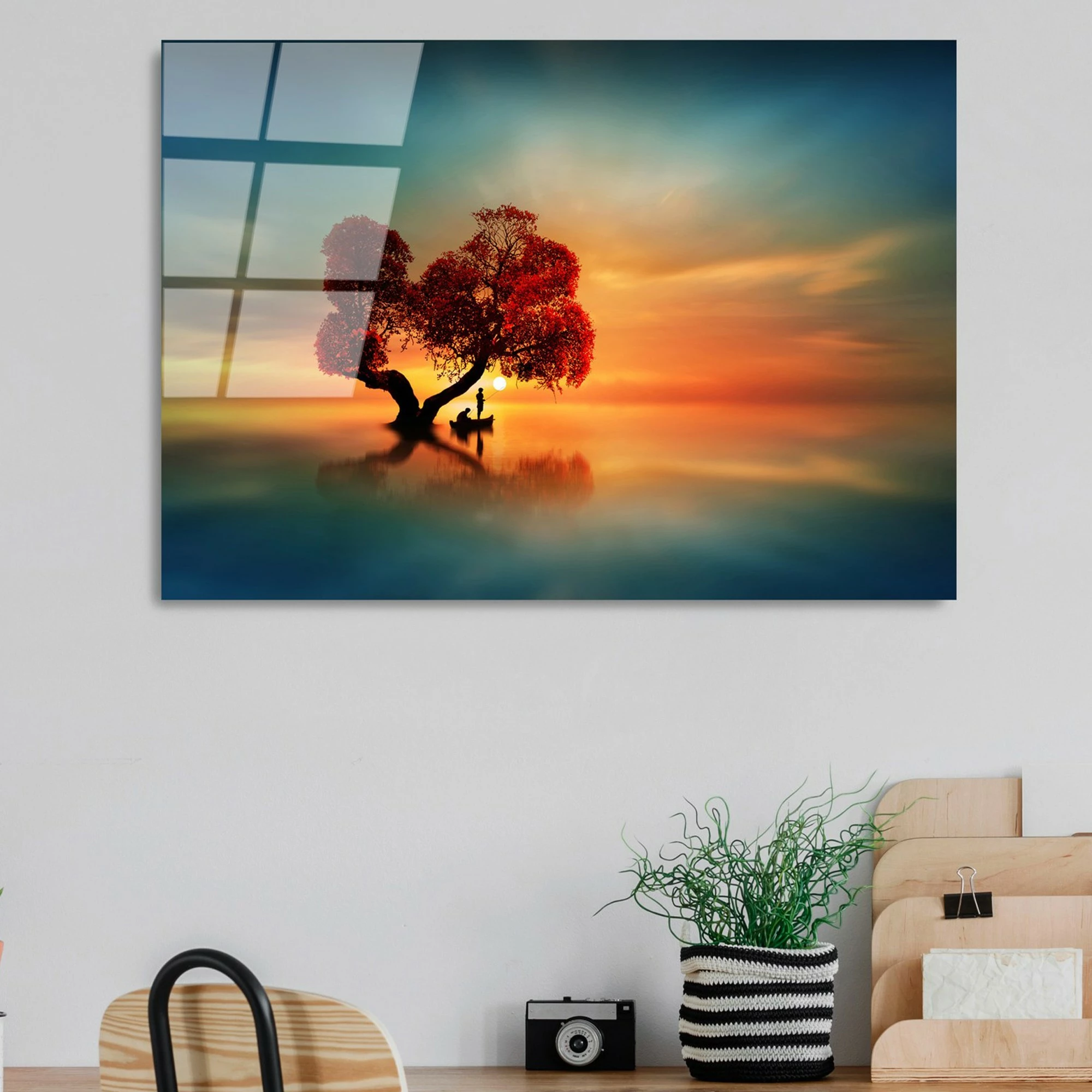 Pikturë dekorative prej xhami të temperuar, shumëngjyrëshe, Wallity UV-450, 50x70cm