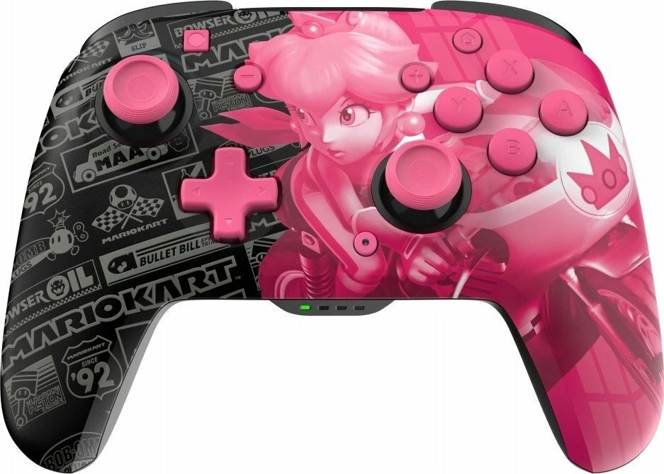 Kontroller wireless PDP Rematch Glow 500-202-GPPH për Nintendo Switch, Bluetooth, bateri deri 40 orë, USB-C, 2 butona prapa të programueshëm, ndriçon në errësirë, rozë