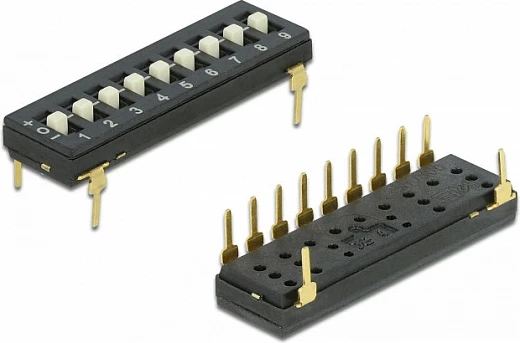 Switch DIP DeLOCK 66309, 10 pozicione, 2 copë, i zi