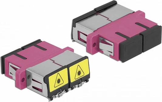 Kupler fibër optike DeLOCK SC Duplex femër në SC Duplex femër, OM4 multi-mode, vjollcë