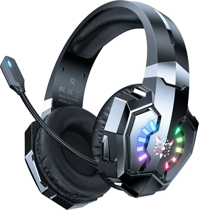 Kufje gaming ONIKUMA B15, wireless Bluetooth 5.4, RGB, mikrofon i shkëputshëm, driver 50 mm, 20 orë bateri, të zeza