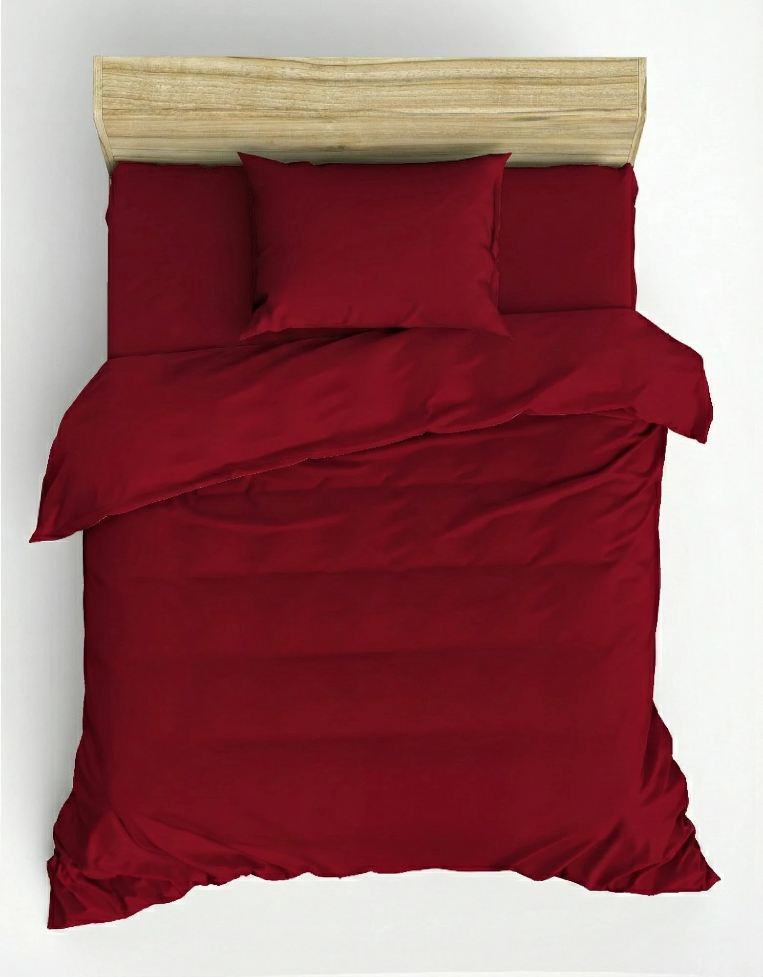 Set mbulesë jorgani prej sateni, ngjyrë e kuqe Claret, L'Essentiel Linge de Maison, një person