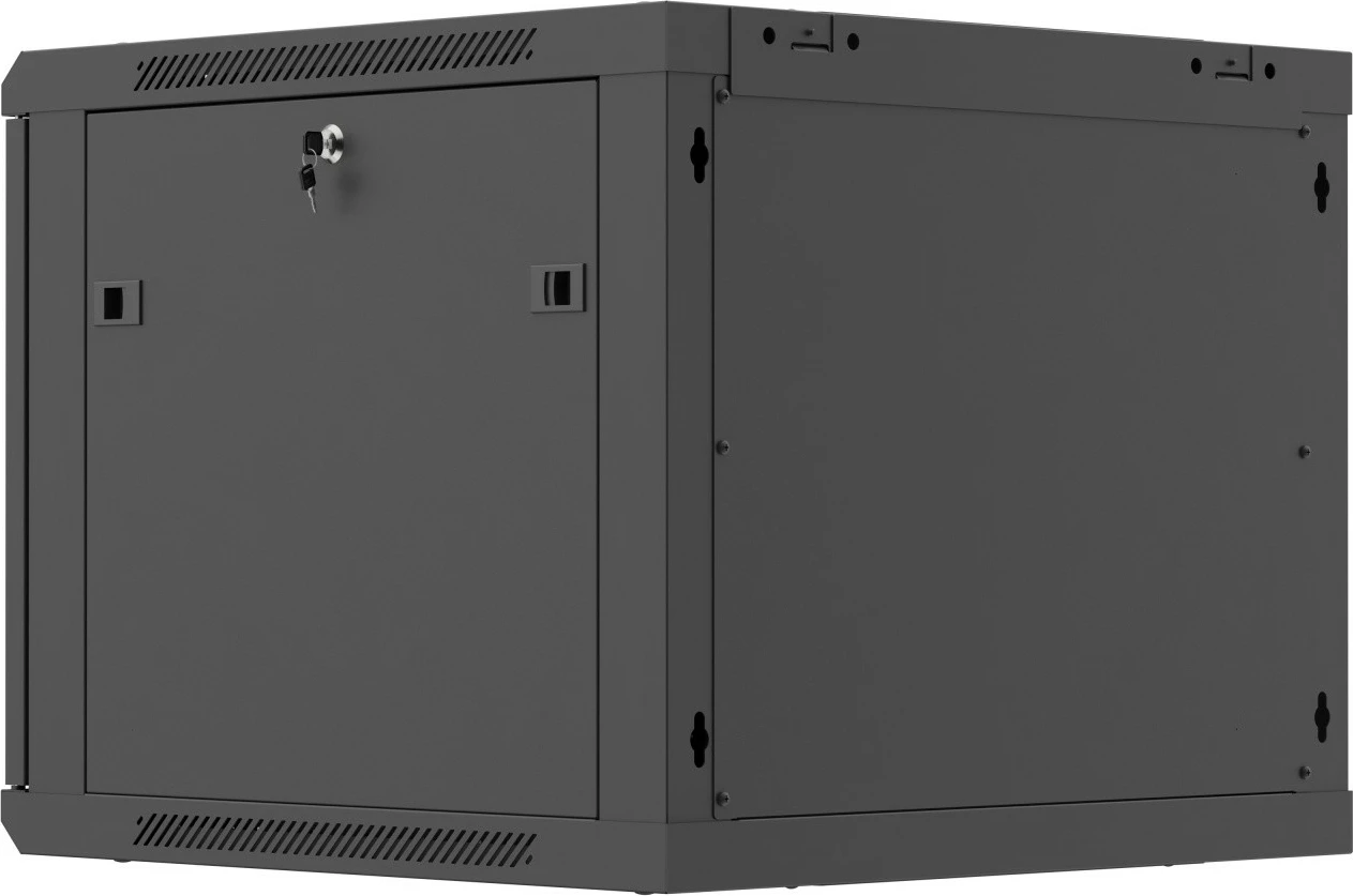Kabinet rack muror, Lanberg, WF01-6609-23B, 19" 9U 600x600, derë e perforuar, kapacitet 60 kg, IP20, Flat Pack, e zezë
