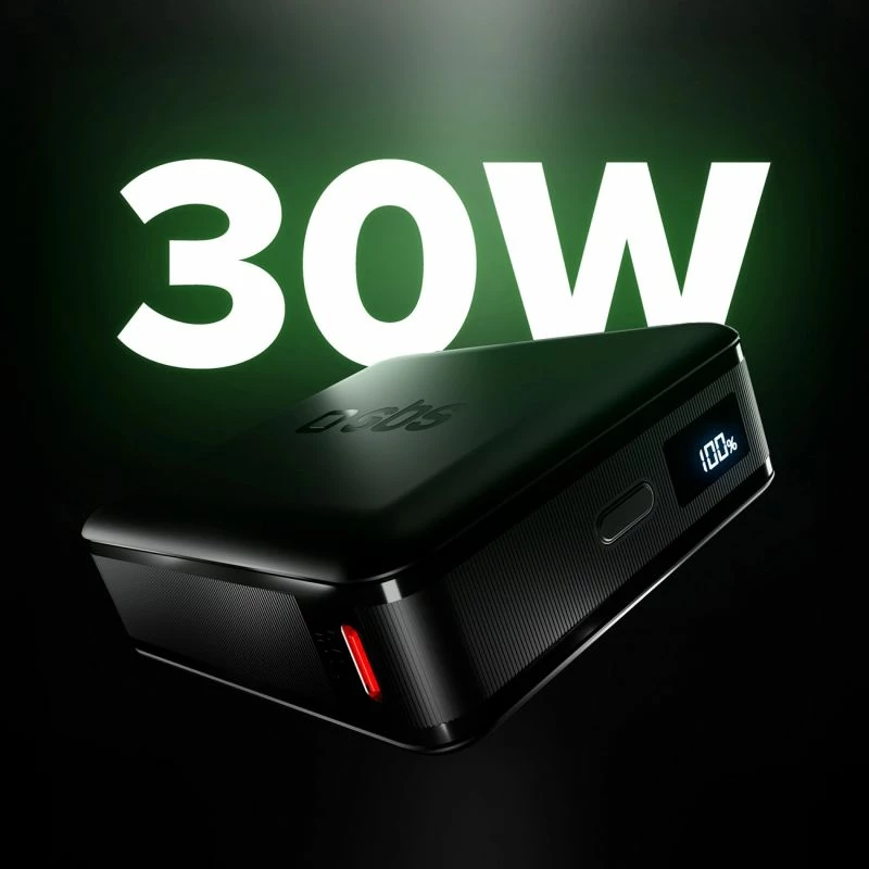 Powerbank SBS HD 30W 10000mAh me LCD, e zezë