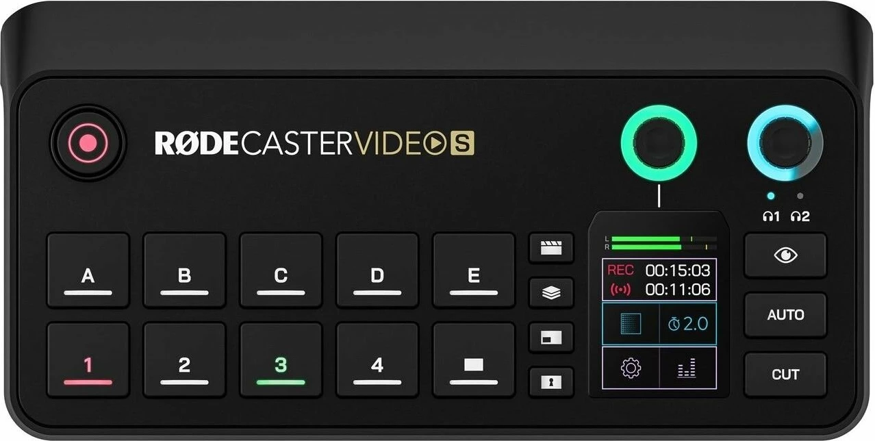 Konsolë prodhimi video/audio Rode RØDECaster Video S, 4 burime video, 2x XLR, e zezë, me adapter dhe kabllo USB-C