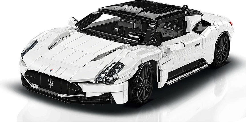 Blloqe ndërtimi Cobi Maserati MC20, 2269 copë, shkallë 1:12, bardhë/zi