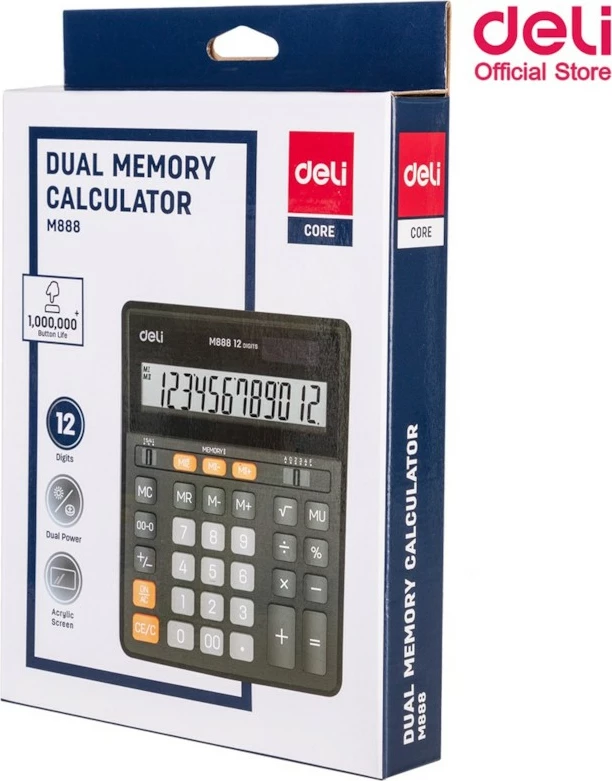 Deli Kalkulator Dual Memory M888