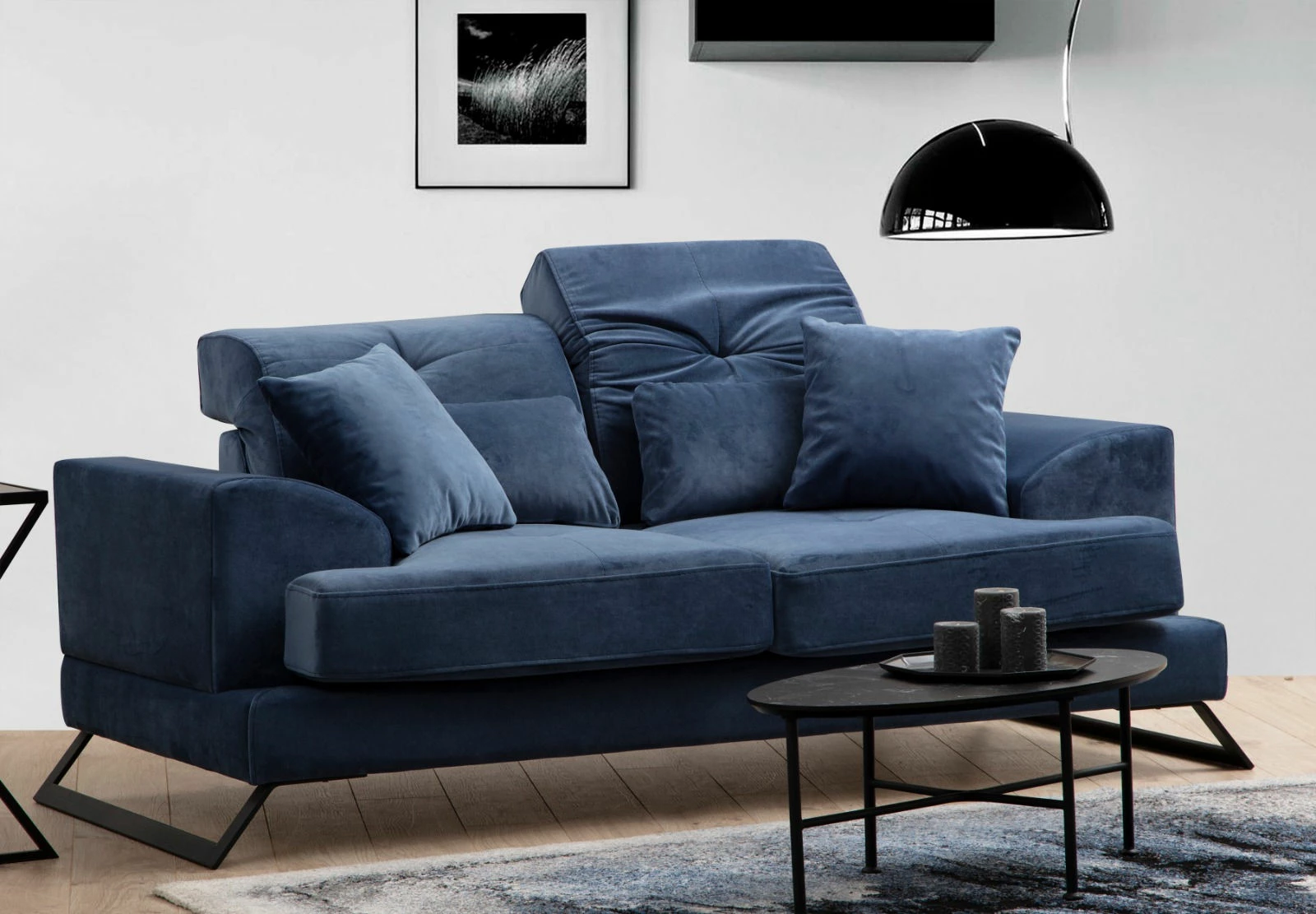 Divan dy ulëshe Atelier del Sofa, Frido, ngjyrë blu e errët